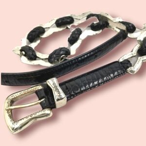 Brighton Vtg Women's Medium Silver Tone Bow Belt